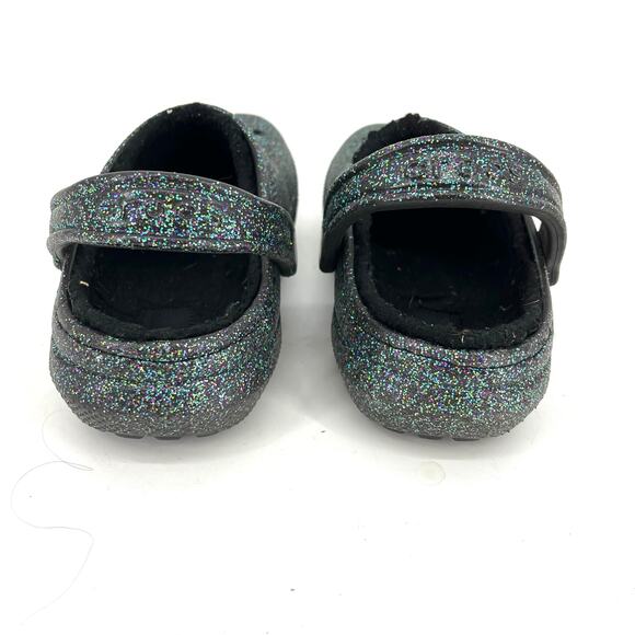 Crocs Classic Green Glitter Clog Fleece Lined Women's 6 - Picture 5 of 9